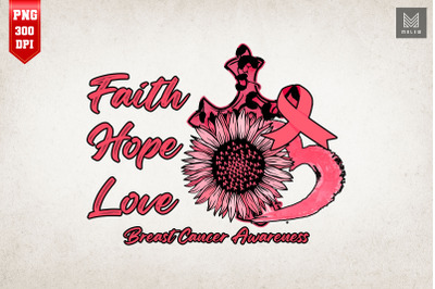 Faith Hope Love Pink Sunflower