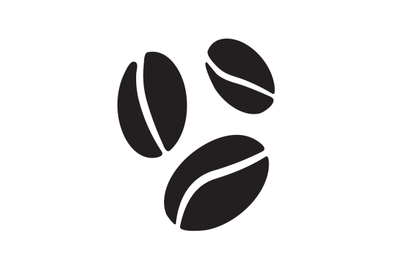 Coffee bean print silhouette&2C; logo or label for cafe