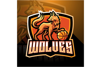 Wolves esport mascot logo design