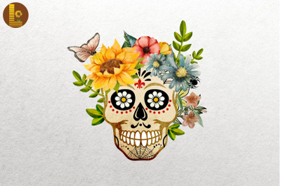 Flower Sugar Skull Halloween