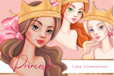 Princesses. Cute clipart
