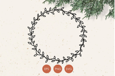 Winter Wreath Svg, Christmas Wreath PNG, Holiday Wreath