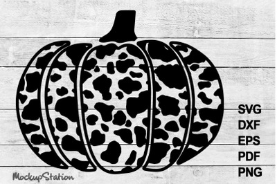 Pumpkin Cowhide Pattern SVG | Halloween Pumpkin Cutting File