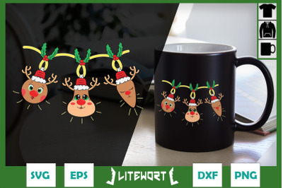 Reindeer Christmas Lights SVG