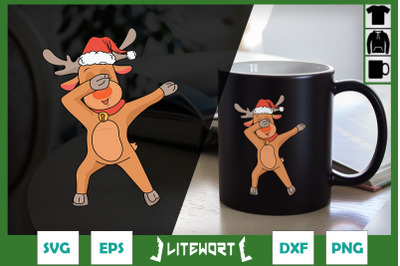 Dabbing Reindeer Christmas SVG