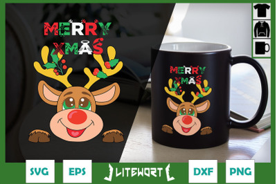 Merry Christmas Reindeer SVG