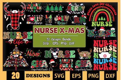 Nurse Christmas Bundle SVG 20 designs