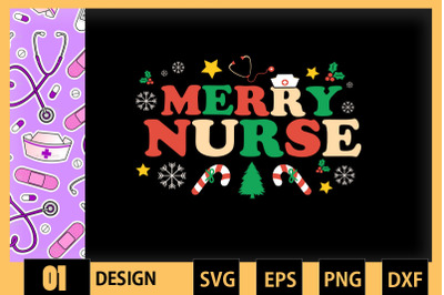 Merry Nurse Retro Christmas