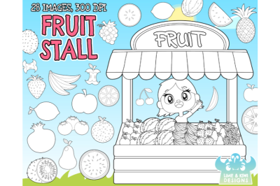Fruit Stall Digital Stamps - Lime and Kiwi Designs