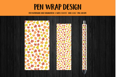 Autumn Leaves Pen Sublimation Wrap. Fall Epoxy Pen Wrap PNG