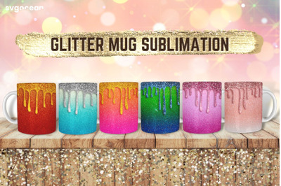 Glitter Mug Sublimation | PNG Bundle | Mug Wrap