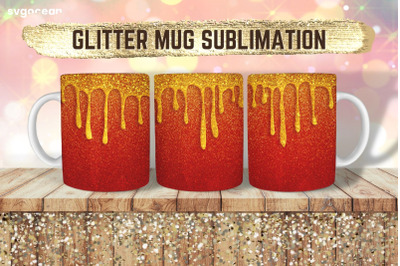 Red Glitter Mug | PNG Bundle | Mug Wrap