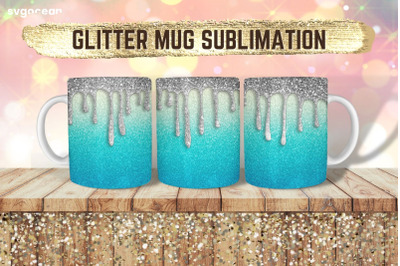 Blue Glitter Mug | PNG Bundle | Mug Wrap