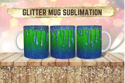 Green Glitter Mug | PNG Bundle | Mug Wrap