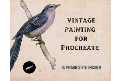 Vintage paintbrush for Procreate 35 plus brushes