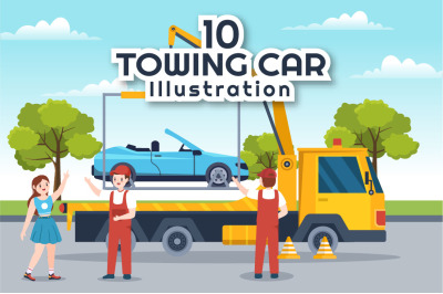 10 Auto Towing Car Illustration