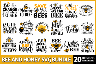 Bee and honey SVG Bundle, Bee Bundle