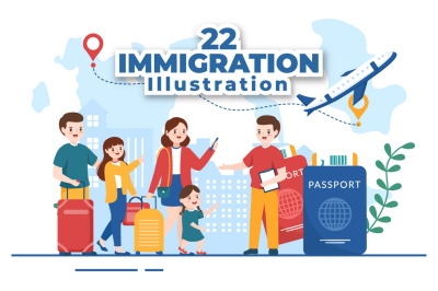 22 Immigration Flat Illustration