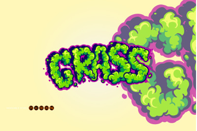 Grass lettering text smoke effect svg