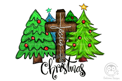 Jesus Merry Christmas Sublimation Design