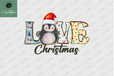 Penguin Loves Christmas Love Animal