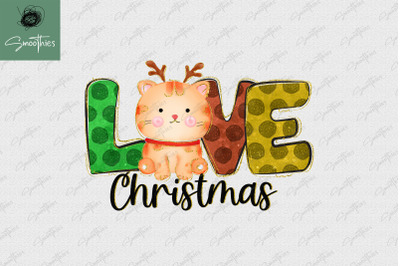 Cat Loves Christmas Love Animals