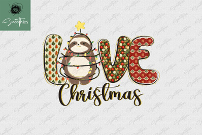 Sloth Loves Christmas Love Animals