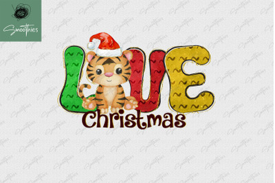 Tiger Loves Christmas Love Animals