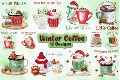 Winter Coffee T-shirt Design Bundle