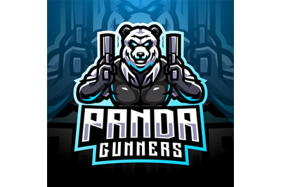 Panda gunners esport mascot logo