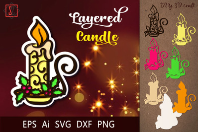 3D candles / Layered craft / Layers