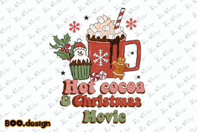 Retro Hot Cocoa And Christmas Movie Graphics