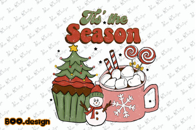 Retro Tis&#039; The Season Christmas Coffee Graphics