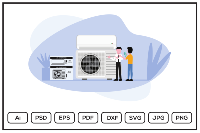 HVAC marketing design illustration