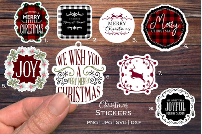 Christmas Stickers bundle| Print and cut | svg| png