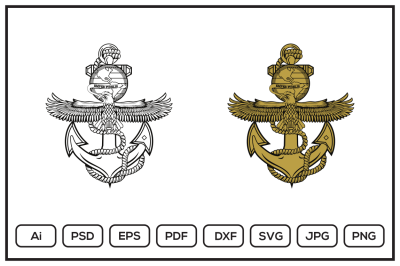 United State Marine Corps Eagle Globe and Anchor ega design illustrati