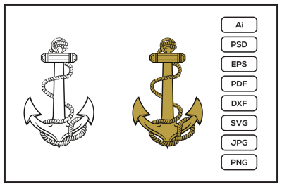 United State Marine Corps Anchor ega design illustration