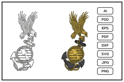 United State Marine Corps Eagle Globe and Anchor ega design