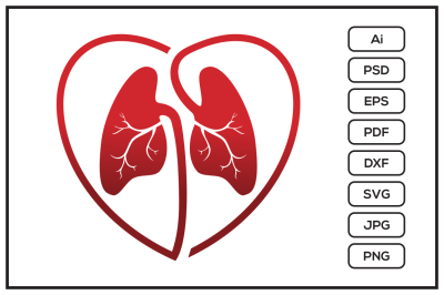 Lungs logo design illustration