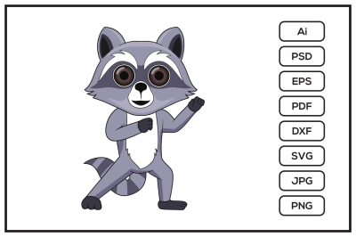 Raccoon Cartoon Character design illustration
