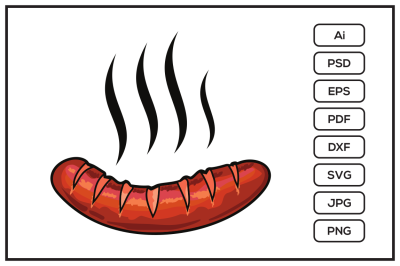 Sausage Cartoon design illustration