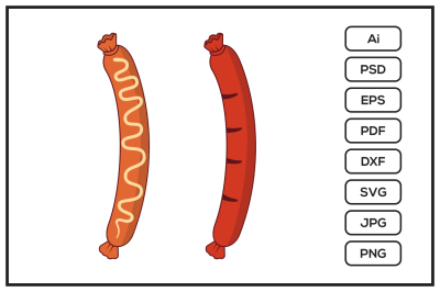 Sausage Cartoon design illustration