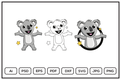 Koala Cartoon Character design illustration
