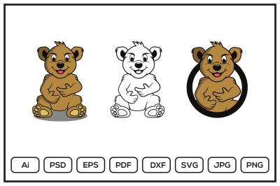 Bear Cartoon Character design illustration