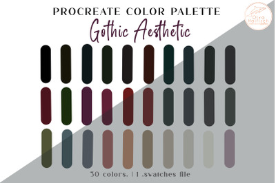Gothic Procreate Color Palette Swatches