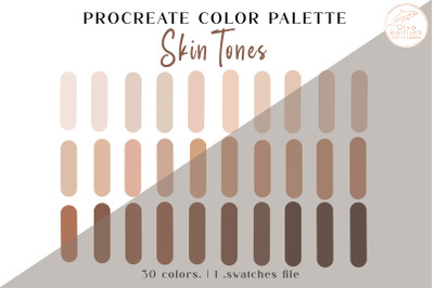 Skin Tones Procreate Color Palette Swatches