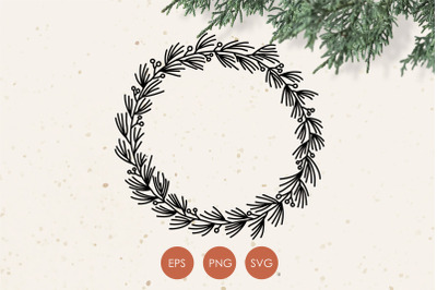 Winter Crown Svg, Christmas Wreath PNG, Holiday Wreath