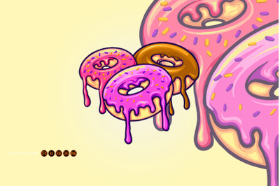 Cute ring donuts cartoon svg