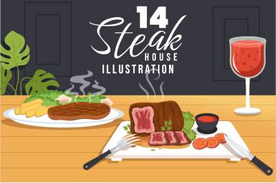 14 Steakhouse Illustration