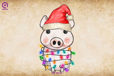 Pig Christmas Tree lights